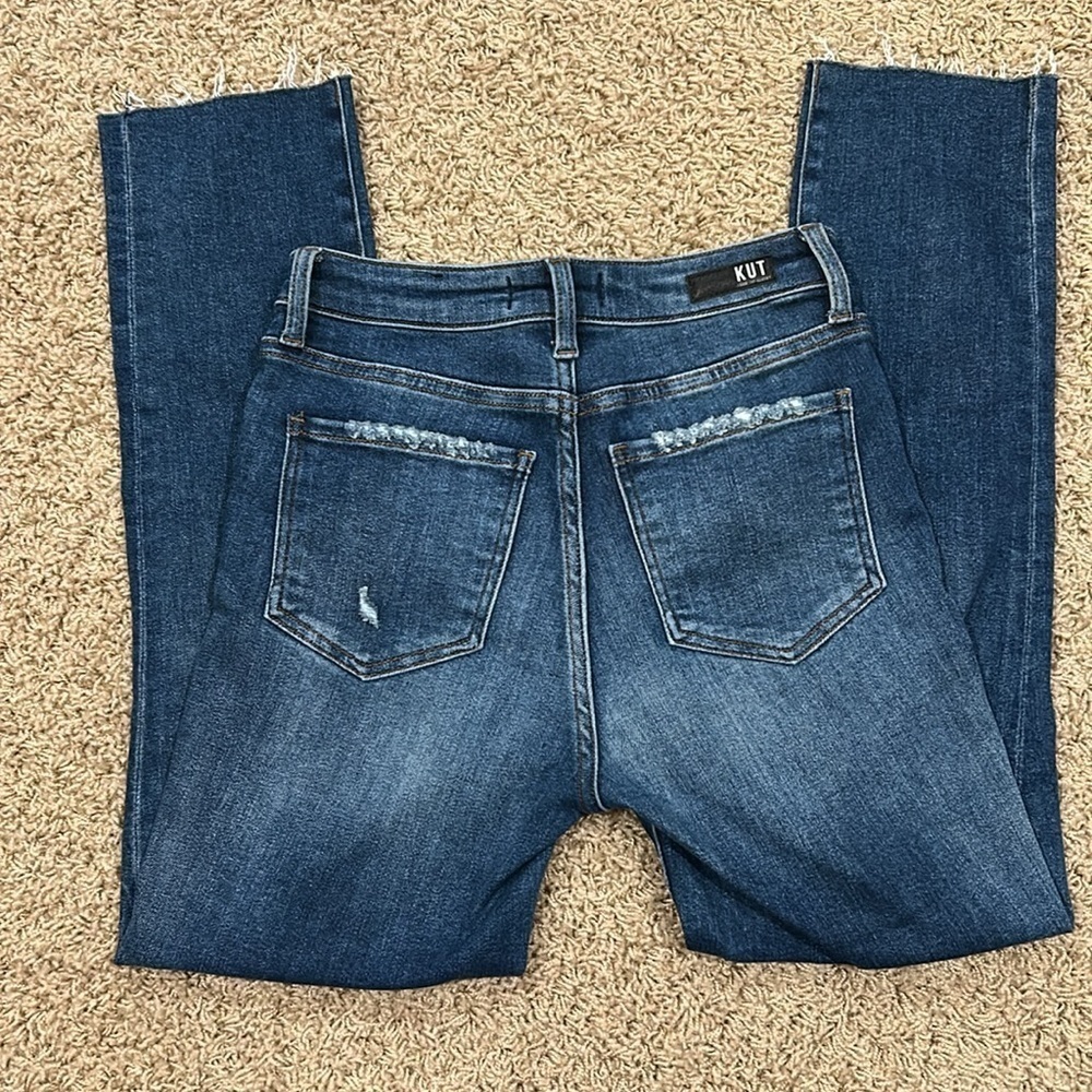Kut From The Kloth High Rise Reese Fab Ab Ankle Straight Leg Jeans - Size 0 - Picture 4 of 7